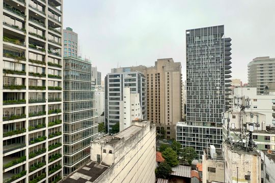 Vista da varanda do studio de kitnet/studio à venda com 1 quarto, 21m² em Jardim Paulista, São Paulo