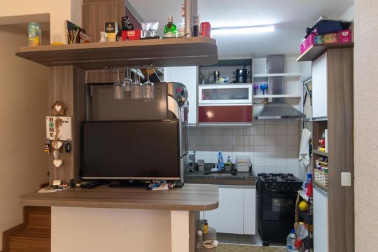 Cozinha de casa de condomínio para alugar com 3 quartos, 77m² em Parque Imperador, Campinas
