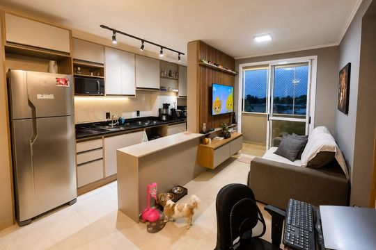 Cozinha de apartamento à venda com 2 quartos, 60m² em Olaria, Canoas