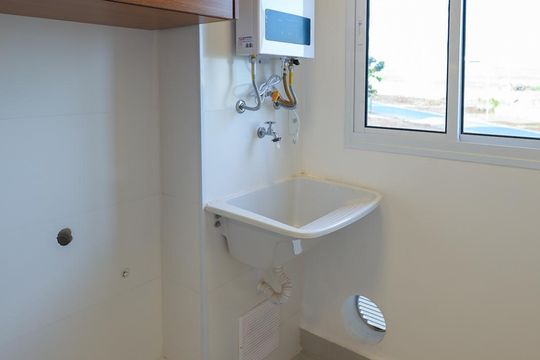 Cozinha e Área de Serviço de apartamento para alugar com 2 quartos, 48m² em Jardins do Império, Indaiatuba