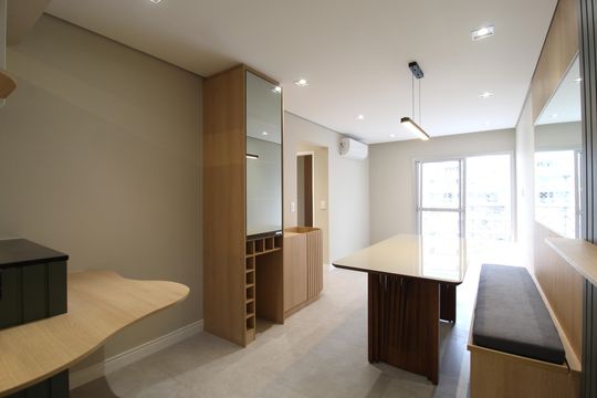Sala de apartamento para alugar com 2 quartos, 63m² em Indianópolis, São Paulo