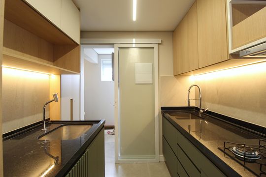 Cozinha de apartamento para alugar com 2 quartos, 63m² em Indianópolis, São Paulo