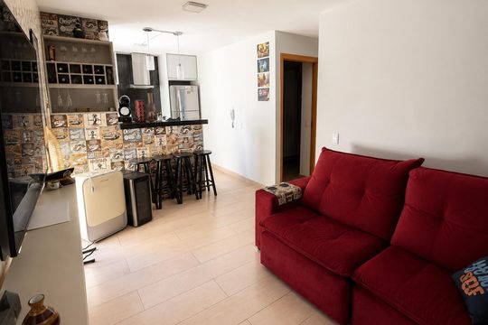 Sala de apartamento para alugar com 2 quartos, 42m² em Moinho dos Ventos, Goiânia