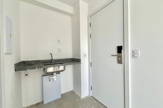 Cozinha de kitnet/studio à venda com 1 quarto, 19m² em Vila Clementino, São Paulo