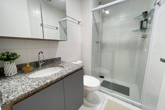 Banheiro de apartamento para alugar com 2 quartos, 55m² em Vila Sonia, São Paulo