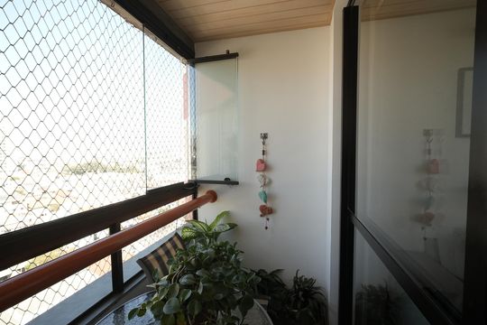 Varanda da Sala de apartamento à venda com 2 quartos, 81m² em Vila Valparaíso, Santo André