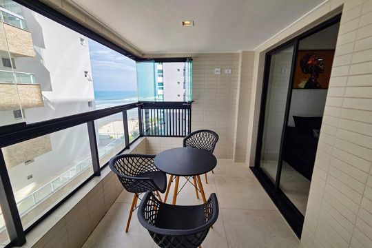 Varanda de apartamento para alugar com 1 quarto, 53m² em Maracanã, Praia Grande