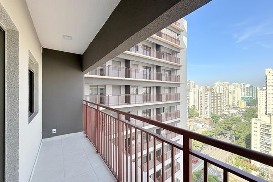 Sacada  de apartamento à venda com 1 quarto, 33m² em Brooklin, São Paulo