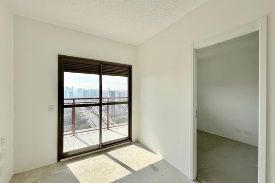 Sala  de apartamento à venda com 1 quarto, 33m² em Brooklin, São Paulo