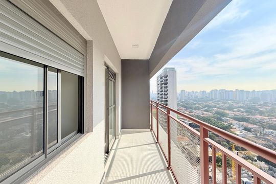 Sacada  de apartamento à venda com 1 quarto, 33m² em Brooklin, São Paulo