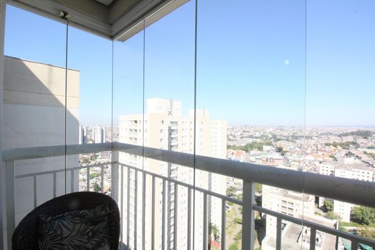 Varanda da sala de apartamento para alugar com 2 quartos, 56m² em Jardim Henriqueta, Taboão da Serra