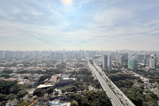 Vista Churrasqueira de kitnet/studio à venda com 1 quarto, 28m² em Brooklin, São Paulo