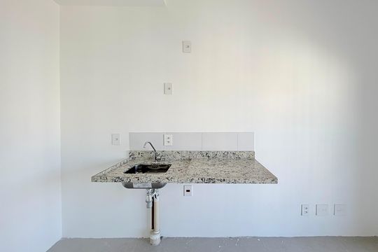 Cozinha de kitnet/studio à venda com 1 quarto, 28m² em Brooklin, São Paulo