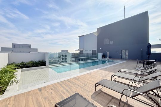 Piscina de kitnet/studio à venda com 1 quarto, 28m² em Brooklin, São Paulo