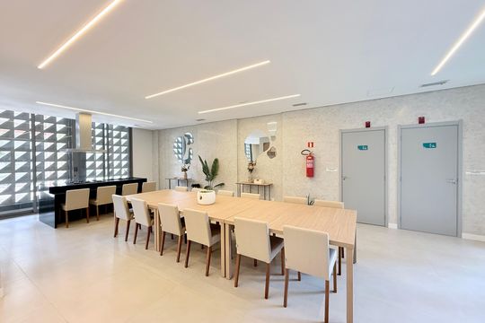Salão de Festas de kitnet/studio à venda com 1 quarto, 28m² em Brooklin, São Paulo