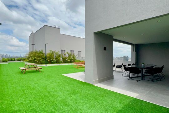 Área comum de kitnet/studio para alugar com 1 quarto, 34m² em Pinheiros, São Paulo