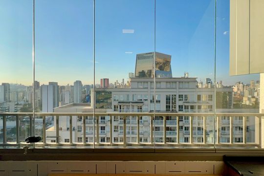 Varanda de kitnet/studio para alugar com 1 quarto, 34m² em Pinheiros, São Paulo