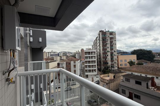 Varanda da Sala de apartamento para alugar com 1 quarto, 38m² em Macuco, Santos