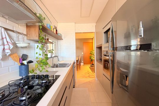 Cozinha de apartamento à venda com 2 quartos, 83m² em Gramadão , Jundiaí