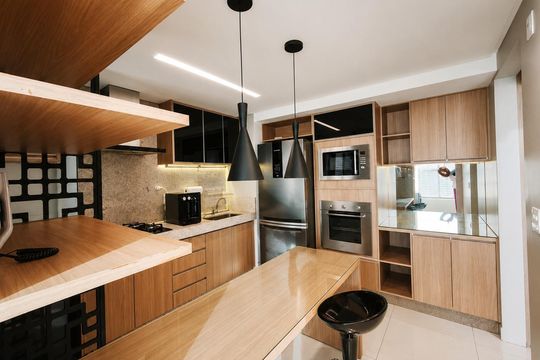 Cozinha de apartamento para alugar com 3 quartos, 96m² em Setor Coimbra, Goiânia
