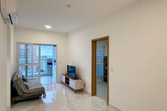 Sala de apartamento para alugar com 2 quartos, 87m² em Gonzaga, Santos