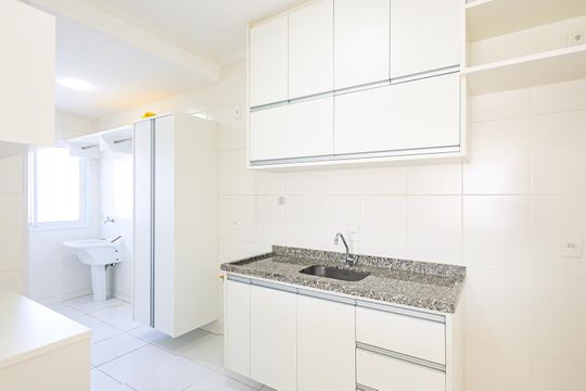 Cozinha de apartamento para alugar com 2 quartos, 68m² em Parque São Lourenço, Indaiatuba