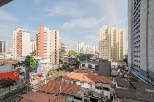 Vista da Varanda de kitnet/studio à venda com 1 quarto, 27m² em Vila Clementino, São Paulo