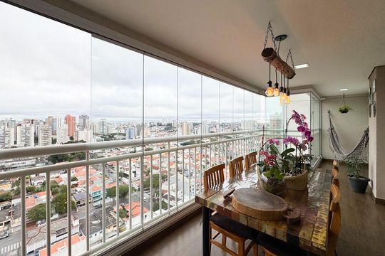 Sacada  de apartamento à venda com 3 quartos, 155m² em Nova Petrópolis, São Bernardo do Campo
