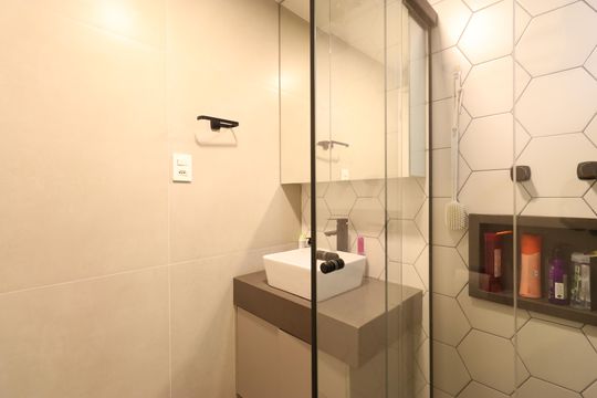 Banheiro da Suíte de apartamento à venda com 2 quartos, 78m² em Barra Funda, São Paulo