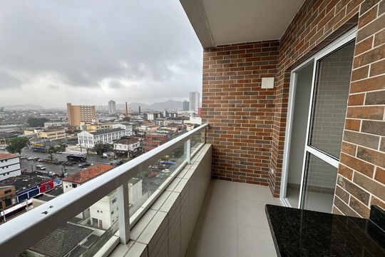Varanda da Sala de apartamento para alugar com 2 quartos, 112m² em Parque Bitaru, São Vicente