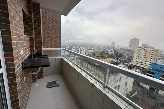 Varanda da Sala de apartamento para alugar com 2 quartos, 112m² em Parque Bitaru, São Vicente