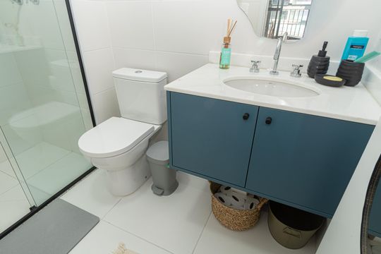 Banheiro da Suíte de apartamento à venda com 1 quarto, 37m² em Sumaré, São Paulo