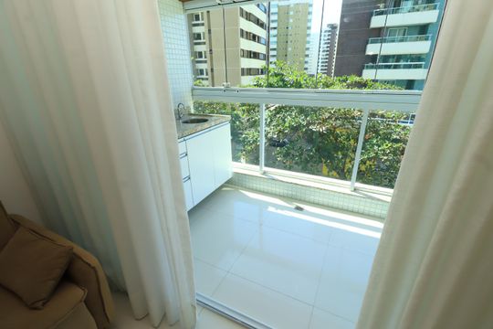 Varanda da Sala de apartamento para alugar com 1 quarto, 49m² em Jardim Armação, Salvador