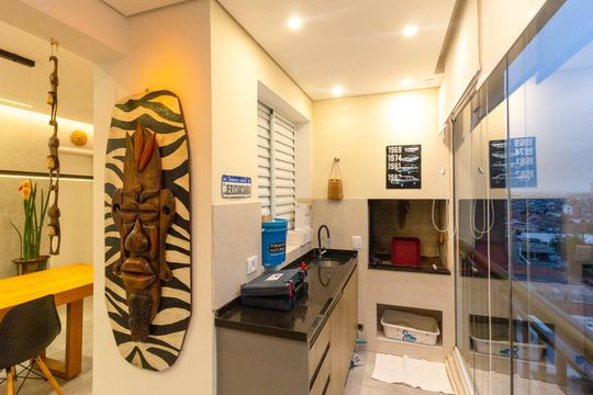 Varanda gourmet de apartamento para alugar com 1 quarto, 64m² em Jardim Bom Clima, Guarulhos