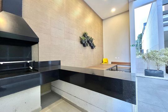 Área comum - Churrasqueira de kitnet/studio para alugar com 1 quarto, 33m² em Vila Clementino, São Paulo