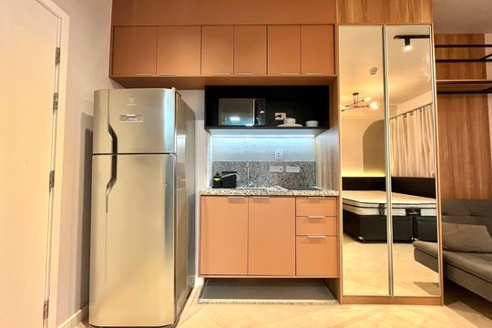 Cozinha de kitnet/studio para alugar com 1 quarto, 33m² em Vila Clementino, São Paulo