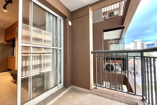Varanda de kitnet/studio para alugar com 1 quarto, 33m² em Vila Clementino, São Paulo