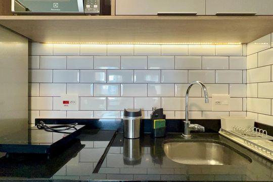 Cozinha de apartamento à venda com 1 quarto, 43m² em Pinheiros, São Paulo