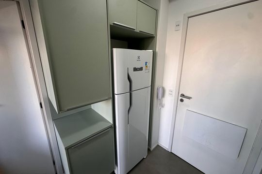 Cozinha de kitnet/studio à venda com 1 quarto, 29m² em Chácara Santo Antônio (zona Sul), São Paulo