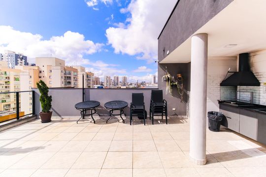 Área comum - Churrasqueira de apartamento para alugar com 1 quarto, 27m² em Vila Invernada, São Paulo