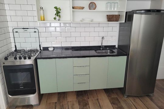 Cozinha de apartamento à venda com 2 quartos, 34m² em Vila Buarque, São Paulo