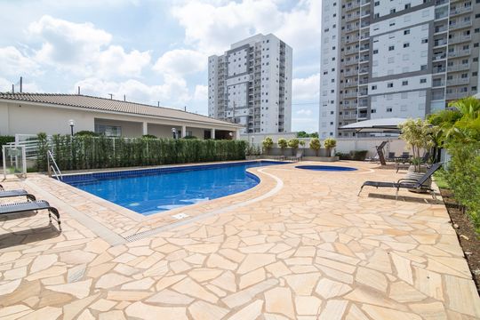 Área Comum - Piscinas de apartamento para alugar com 2 quartos, 58m² em Jardim das Colinas, Hortolândia