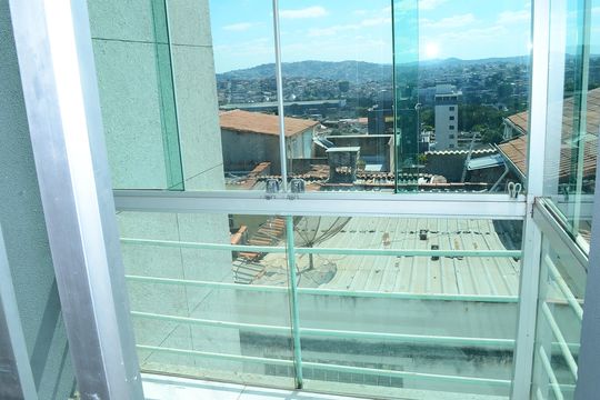 Varanda da Sala de apartamento à venda com 3 quartos, 70m² em Goiânia, Belo Horizonte