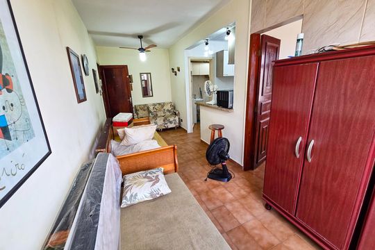 Sala de apartamento para alugar com 1 quarto, 47m² em Nova Mirim, Praia Grande
