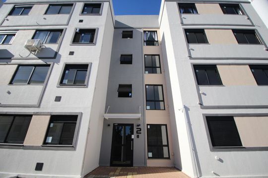 Fachada do bloco de apartamento para alugar com 1 quarto, 33m² em Lomba do Pinheiro, Porto Alegre