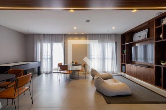 Área comum de kitnet/studio para alugar com 1 quarto, 20m² em Indianópolis, São Paulo