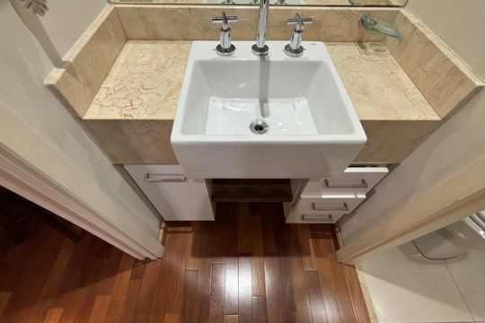 Banheiro da Suíte de apartamento à venda com 1 quarto, 40m² em Vila Olímpia, São Paulo