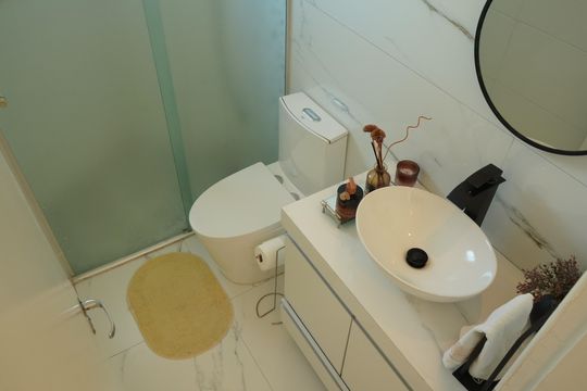 Banheiro de apartamento à venda com 2 quartos, 50m² em Chácara Califórnia, São Paulo