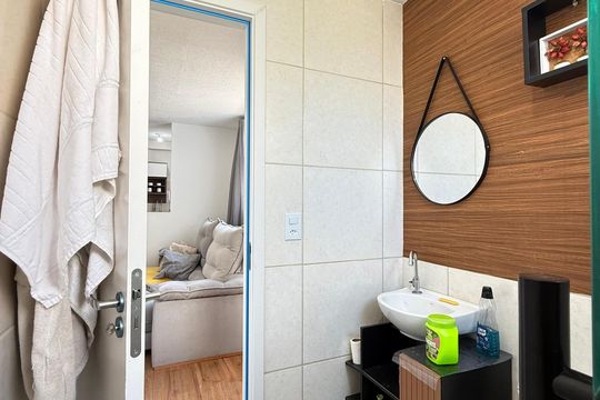 Banheiro Social de apartamento para alugar com 2 quartos, 45m² em Chácara Contagem, Contagem