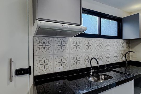 Cozinha de kitnet/studio para alugar com 1 quarto, 38m² em Vila Invernada, São Paulo